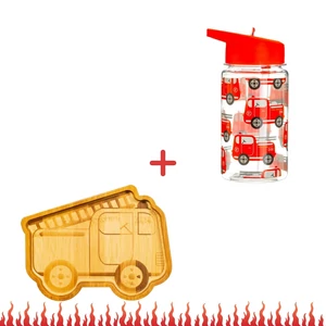 Tűzoltós Basic gyerek étkészlet szett, 2 részes