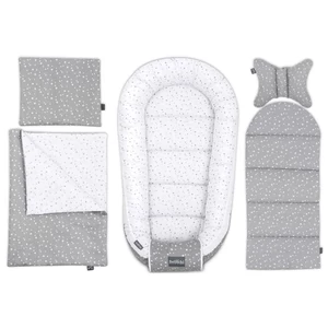 Bellochi 5 részes babafészek szett- Szürke csillagok Bellochi 5 részes babafészek szett- Szürke csillagok