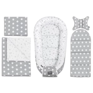 Bellochi 5 részes babafészek szett- Szürke-pöttyös Bellochi 5 részes babafészek szett- Szürke-pöttyös