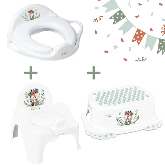 Rókás LUX szobatisztaság szett-puha WC szűkítővel, 3 részes
