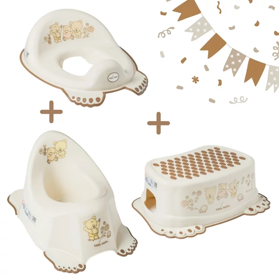 Teddy bézs LUX bili szett, 3 részes