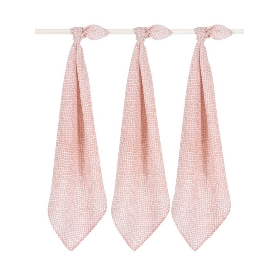 Jollein prémium textil pelenka, 70x70 cm, 3 db- Hamvas rózsaszín