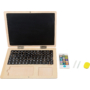 Kép 1/3 - Fa gyerek laptop, mágneses táblával és mobiltelefonnal
